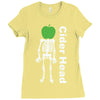 ciderhead cider drinking skeleton and apple Ladies Fitted T-Shirt