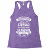 Super Cool Stepdad Of A Freaking Awesome Grandson Racerback Tank