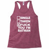 single taken i am batman funny Racerback Tank