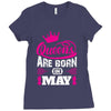 Queens Are Born in May Ladies Fitted T-Shirt