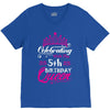 Celebrating With the 5th Birthday Queen V-Neck Tee