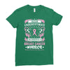Never Underestimate The Strength Of A Breast Cancer Warrior Ladies Fitted T-Shirt