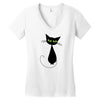 black cat idiot Women's V-Neck T-Shirt