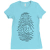 darwin's fingerprint Ladies Fitted T-Shirt