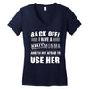 Back Off Crazy Momma Afraid To Use Her Women's V-Neck T-Shirt
