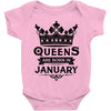 Queens Are Born In January Baby Onesie