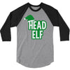 christmas head elf 3/4 Sleeve Shirt