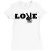 love peace Ladies Fitted T-Shirt
