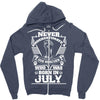 Never Underestimate Dog Rescuer Who Was Born July Zipper Hoodie