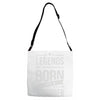 legends are born in december Adjustable Strap Totes