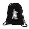 bunny anxiety Drawstring Bags