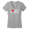 i heart my husband Women's V-Neck T-Shirt