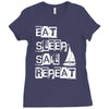 eat sleep sail repeat Ladies Fitted T-Shirt