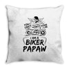 You Cant Scare Me I am Biker Papaw Throw Pillow