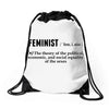 Feminist Noun Drawstring Bags