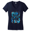 blue vectorfunk Women's V-Neck T-Shirt