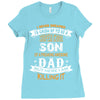 Super Cool Son Of A Freaking Awesome Dad Ladies Fitted T-Shirt