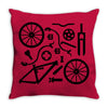 bike parts full suspension airfix model parts mens printed cotton Throw Pillow