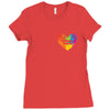 Rainbow Equality Heart Ladies Fitted T-Shirt
