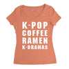 k pop coffee ramen k dramas Women's Triblend Scoop T-shirt