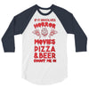 horror movies, pizza and beer 3/4 Sleeve Shirt