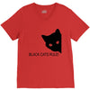 black cats rule V-Neck Tee