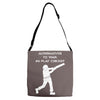 alternatives to war play cricket batting anti war stencil tour Adjustable Strap Totes