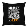 Strong Independent Motivated Leo Throw Pillow