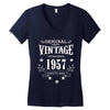 original parts vintage established 1957 perfectly aged Women's V-Neck T-Shirt