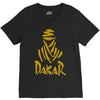 uomo dakar stampa oro moto deserto parigi africa sport V-Neck Tee