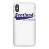 scotland born and raised retro white &amp; navy international country iPhoneX