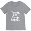 tennis eat sleep repeat V-Neck Tee