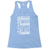 what happens in the salon Racerback Tank
