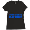 ask me why i'm jawsome Ladies Fitted T-Shirt