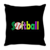 softball neon rhinestud Throw Pillow