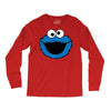 Cookie Monster Face Long Sleeve Shirts