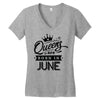 Queens Are Born In June Women's V-Neck T-Shirt