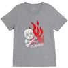 skull &amp; flames V-Neck Tee