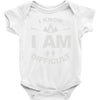 i know i am difficult ski mountain Baby Onesie