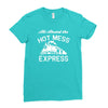 all aboard hot mess express train Ladies Fitted T-Shirt