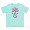 two coloured patterned skull   mens funny Youth Tee