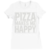 pizza makes me happy Ladies Fitted T-Shirt