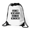drugs and tacos Drawstring Bags