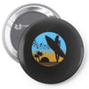 beach surfer silhouette birds sand waves palm Pin-back button