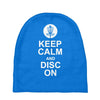 keep calm and disc golf on target frisbee basket Baby Beanies