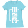v2 eat sleep computer mouse Ladies Fitted T-Shirt