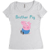 peppa pig brother pig Women's Triblend Scoop T-shirt