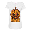 mad halloween pumpkin Maternity Scoop Neck T-shirt