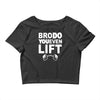 bro do you even lift baseball raglan Crop Top
