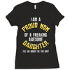 i'm a proud mom of a freaking awesome daughter Ladies Fitted T-Shirt